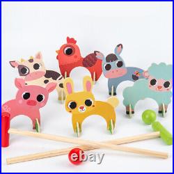 1 Set of Kids Croquet Game Wooden Lawn Games Christmas Favor Toys