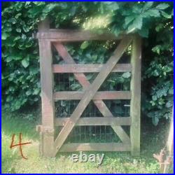 2 Sets of Wooden Farm Gates with Iron Latch and Hinges 211