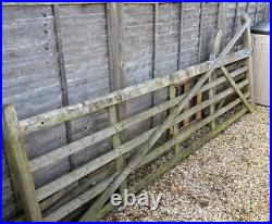 2x Wooden 5 Bar Curved Heel Driveway/Farm Gates Plus Assorted Fittings