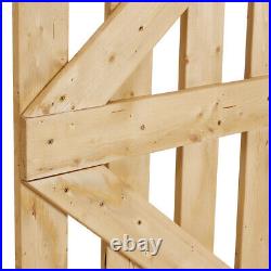 3/4/5/6ft Height Garden Picket Fence Gate Wooden Entrance Fencing with Fittings