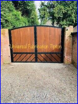 3.5m wooden driveway gate L/metal Frame Infilled With Wood