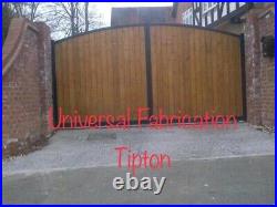 3.5m wooden driveway gate /metal Frame Infilled With Wood