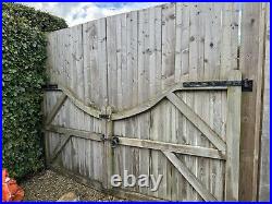 3m wide Wooden Driveway Gates, Double Gates, Ironmongery included