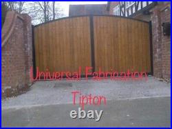 4m wooden driveway gate /metal Frame Infilled With Wood