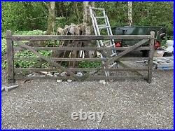 5 Bar Timber Wooden Field Entrance Driveway Farm Gates 11ft X 4ft With Hinges
