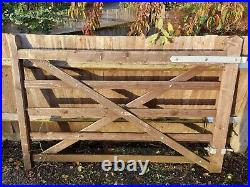 5 Bar Timber Wooden Field Entrance Driveway Farm Gates 6ft & 9ft With Hinges