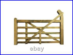 5 Bar Wooden Ranch Style Driveway Gates Pressure Treated Tanalised Green