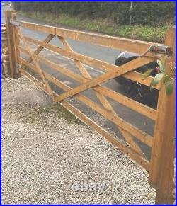 5 bar wooden gate, Farm Gate Paddock Field Garden Entrance 12' Foot Solid Heavy