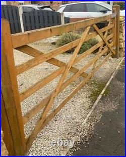 5 bar wooden gate, Farm Gate Paddock Field Garden Entrance 12' Foot Solid Heavy