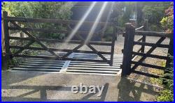 5 bar wooden gate and pedestrian gate