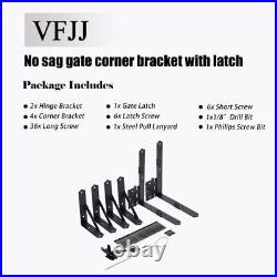 Anti Sag Gate Kit for Wooden Fence, Gate Corner Brace Bracket Gate Frame 1 set