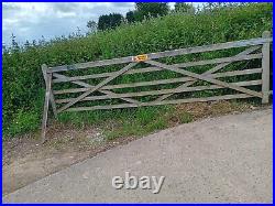 Approx 14ft 5 bar wooden gate