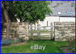 Bespoke wooden garden driveway gates, oak, handmade in the UK, solid wood gates
