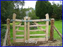 Bespoke wooden garden driveway gates, oak, handmade in the UK, solid wood gates