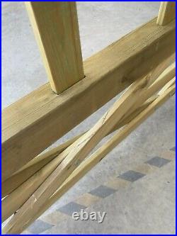 Boscastle Diamond Brace Planed Wooden Gate 2.4 m W x 0.9 m H 4 rails CLEARANCE