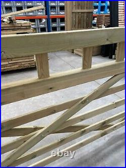 Boscastle Diamond Brace Planed Wooden Gates 3575mm W x 1.2 m H 4 rail CLEARANCE