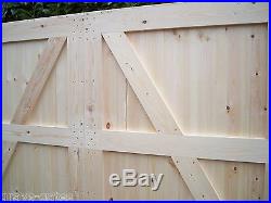 CUSTOM MADE'PREMIER' Heavy Duty Panelled Wooden Double Driveway Gates