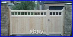 Cottage Style Timber / Wooden / 3/4 + 1/4 / Offset Split / Driveway Gates