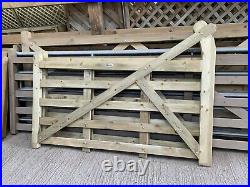Curved Heel Wooden Driveway Gate Ranch Gates Tanalised Green Treated 5 Bar