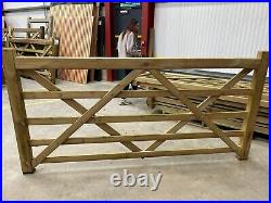 Diamond Brace Planed Wooden Field Gate 2.4 m W x 1.2 m H 5 rails CLEARANCE