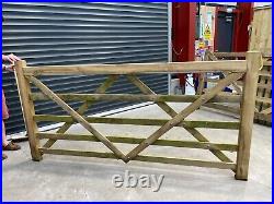 Diamond Brace Planed Wooden Field Gate 2.4 m W x 1.2 m H 5 rails CLEARANCE