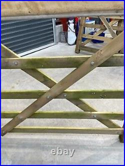 Diamond Brace Planed Wooden Field Gate 2.4 m W x 1.2 m H 5 rails CLEARANCE