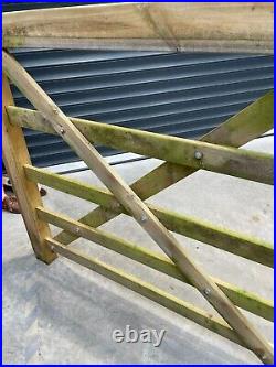 Diamond Brace Planed Wooden Field Gate 2.4 m W x 1.2 m H 5 rails CLEARANCE