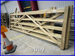 Diamond Brace Planed Wooden Field Gates 3.9 m W x 1.2 m H CLEARANCE