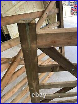 Diamond Brace Rough Sawn Wooden Field Gate 1.2 m W x 1.2 m H 5 rails CLEARANCE