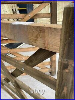 Diamond Brace Rough Sawn Wooden Field Gate 1.2 m W x 1.2 m H 5 rails CLEARANCE