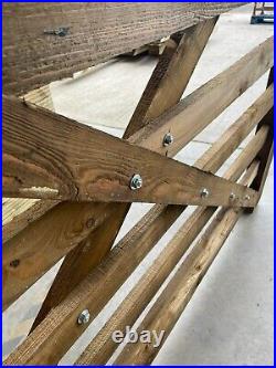Diamond Brace Rough Sawn Wooden Field Gate 1.8 m W x 1.5 m H 8 rails CLEARANCE