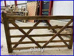 Diamond Brace Rough Sawn Wooden Field Gate 2.1 m W x 1.2 m H 5 rails CLEARANCE