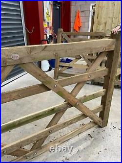 Diamond Brace Rough Sawn Wooden Field Gate 2.1 m W x 1.2 m H 5 rails CLEARANCE