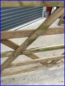 Diamond Brace Rough Sawn Wooden Field Gate 2.1 m W x 1.2 m H 5 rails CLEARANCE