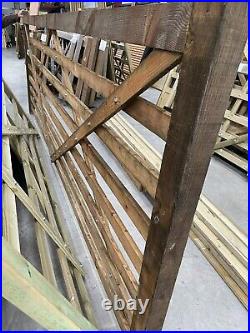 Diamond Brace Rough Sawn Wooden Field Gate 4.2m W x 1.5 m H 8 rails CLEARANCE