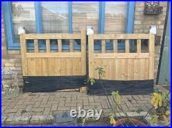 Double garden gates wooden new 1200mm wide per panel