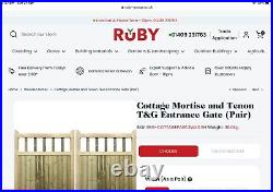 Double garden gates wooden new 1200mm wide per panel