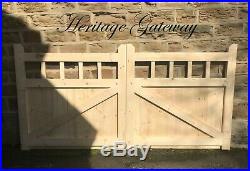 Drive gate handmade wooden cottage style driveway gates mortise wooden spindle