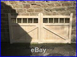 Drive gate handmade wooden cottage style driveway gates round hardwood spindle