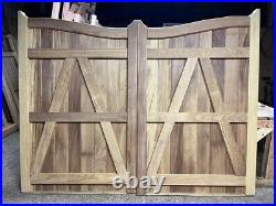 Driveway Gates Iroko Hardwood New Wooden Bespoke Custom Design The Kite Gate