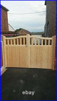 Driveway Gates Wooden Cottage Style Swan Neck Bespoke Sizes Available