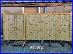 Driveway gate H5ft W12ft (4ft+8ft) Heavy Duty Redwood Treated Wooden Gate
