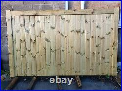 Driveway gate H5ft W8ft Heavy Duty Redwood Treated Redwood Wooden Gate
