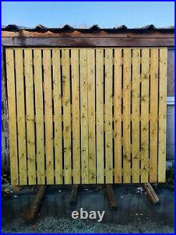 Driveway gate H6ft W8ft Heavy Duty Redwood Treated Redwood Wooden Gate