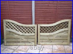 Elite Meloir Double Wooden Driveway Gates 2.7m Treated Timber
