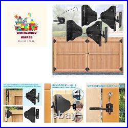 Fence Gate Kit Gate Hardware with Gate Latch for Single and Double Doors Up