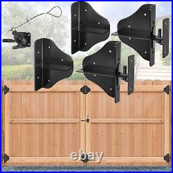 Fence Gate Kit Gate Hardware with Gate Latch for Single and Double Doors Up