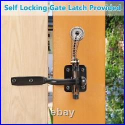 Fence Gate Kit Gate Hardware with Gate Latch for Single and Double Doors Up