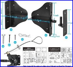 Fence Gate Kit Gate Hardware with Gate Latch for Single and Double Doors Up