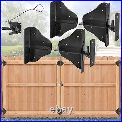 Fence Gate Kit Gate Hardware with Gate Latch for Single and Double Doors Updat